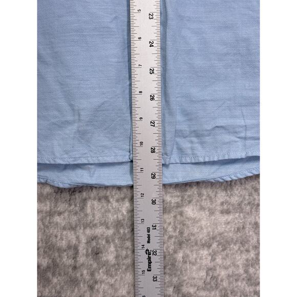 Barena Venzia Shirt 50 Mens Blue Oxford Band Collar Button Up Long Sleeve - Picture 6 of 8